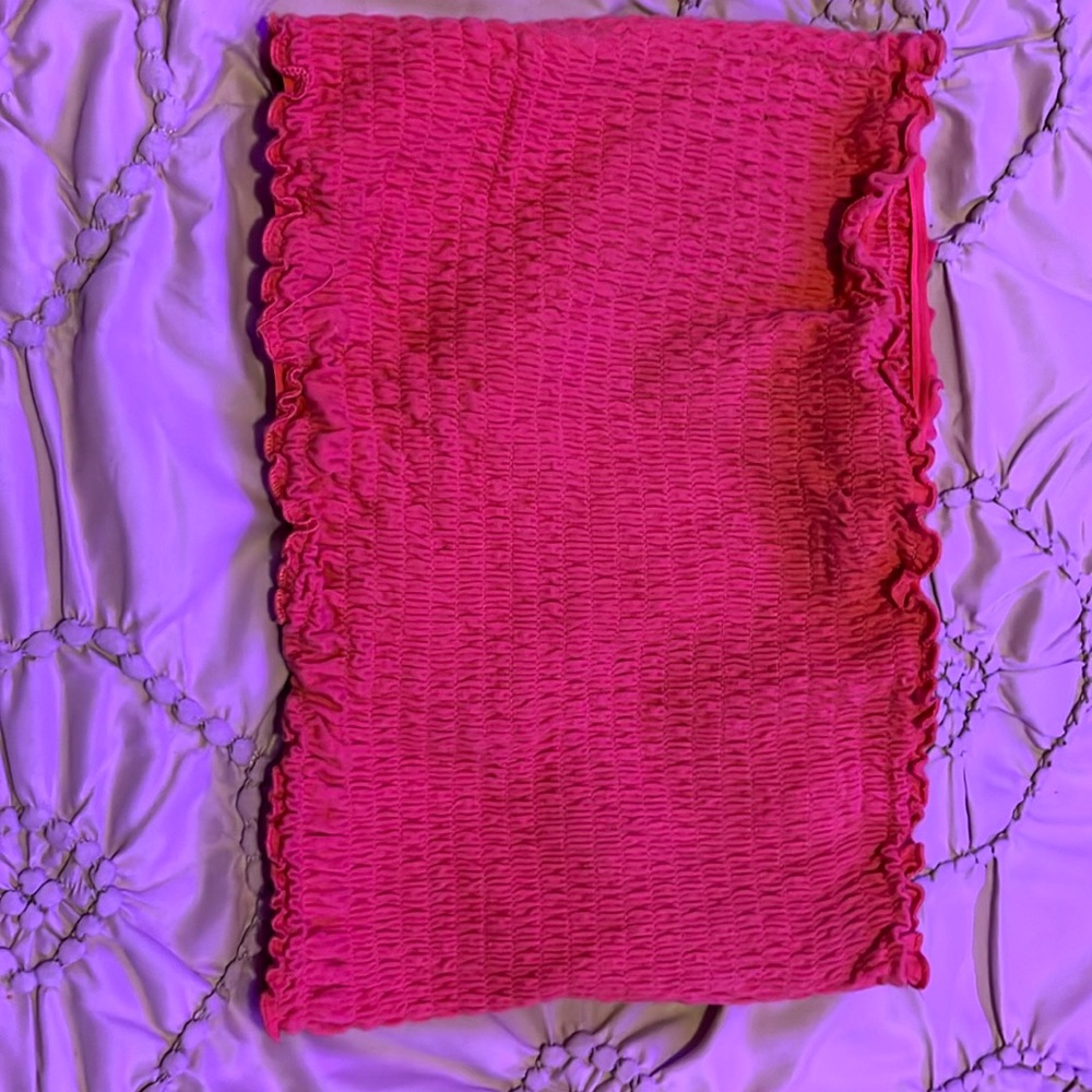 coral hollister tube top
